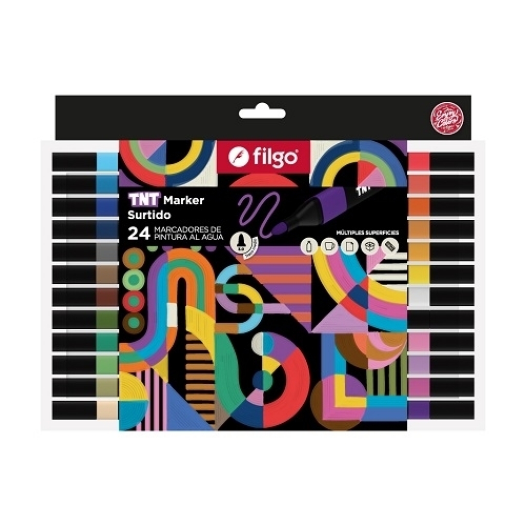 Marcador Filgo tnt market 3.0 pintura al agua - estuche 24 sur